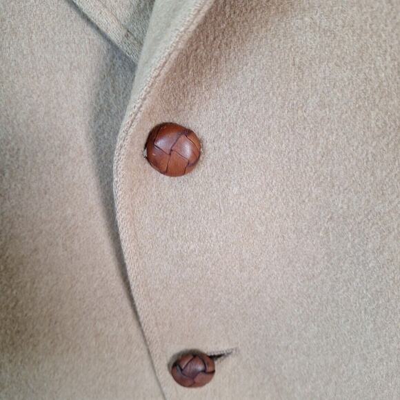 Vintage 70s Camel Tan 2 Button Sport Coat Blazer Jacket Men 41 R Neutral Retro - Picture 2 of 10